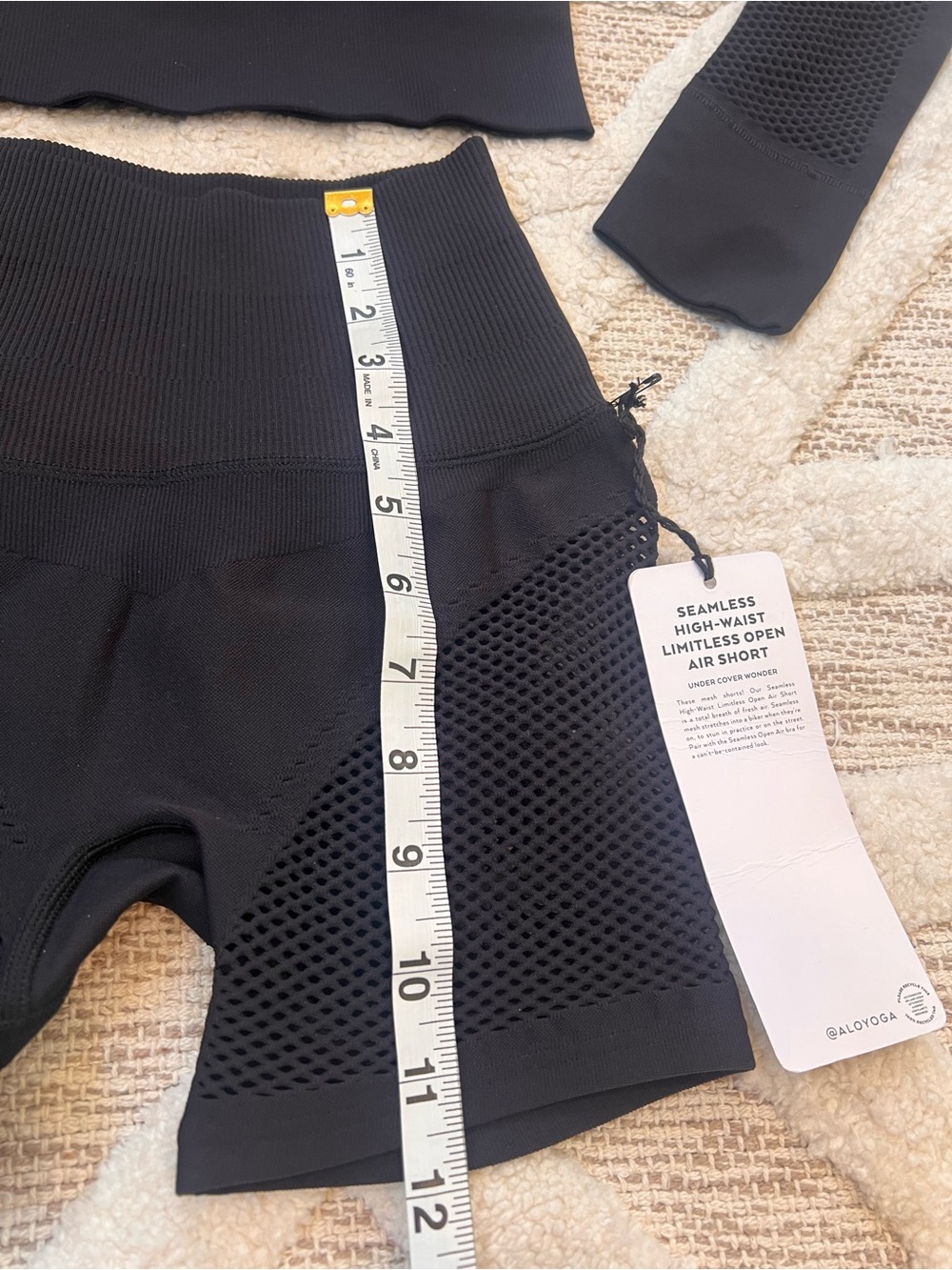 Set!(2)Alo Seamless Open Air Long Sleeve XS & Seamless HighWaist Short XXS Black - Picture 8 of 11